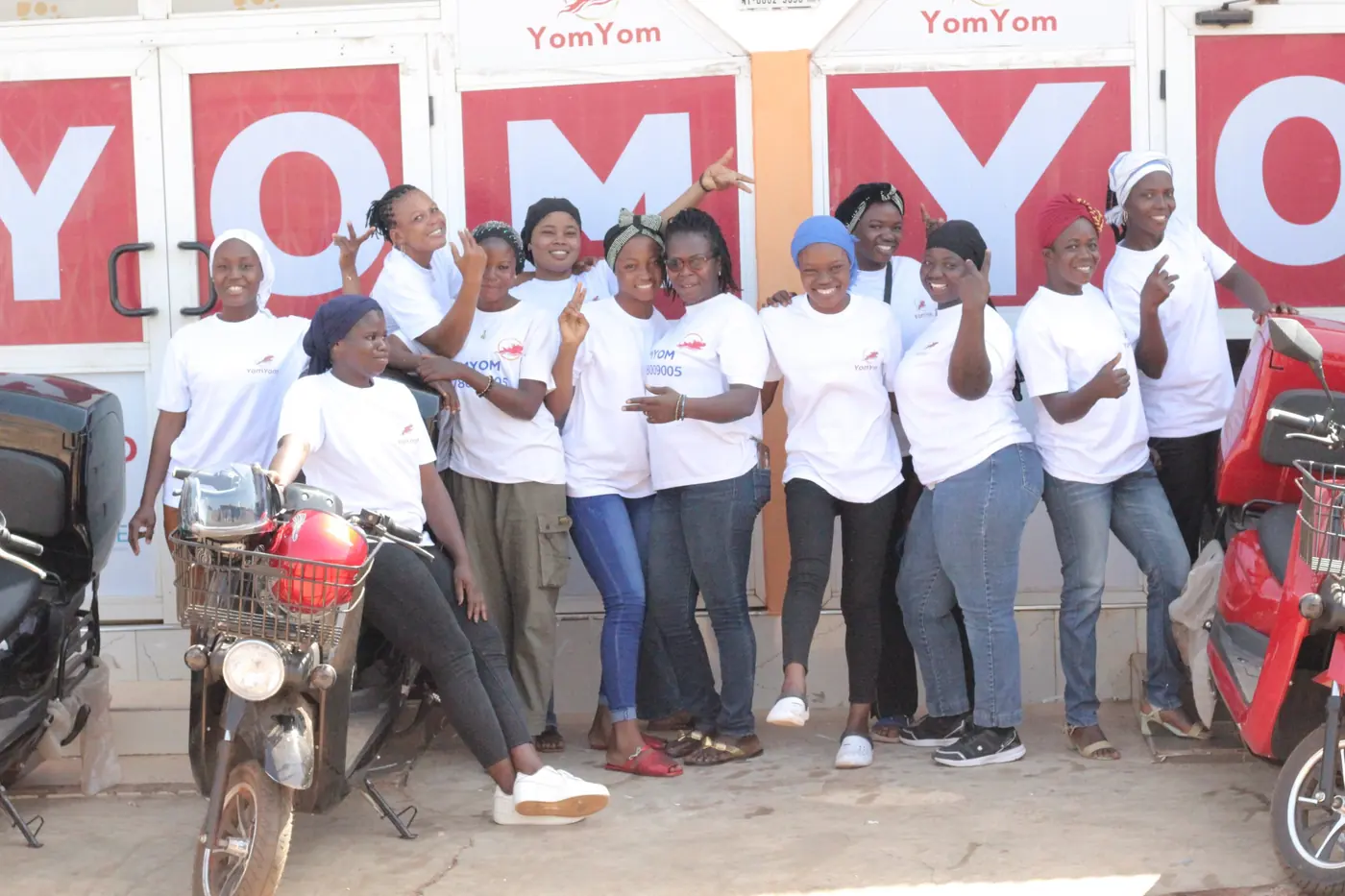 YomYom’s women riders outside the office