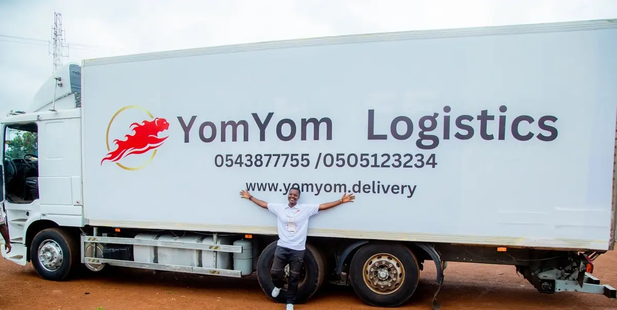 YomYom Logistics team member at the truck